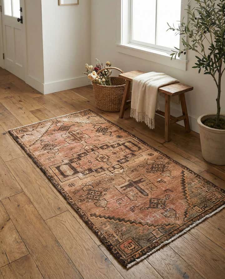 80cm x 170cm Hand Knotted Ultra Vintage Persian Wool Runner Rug