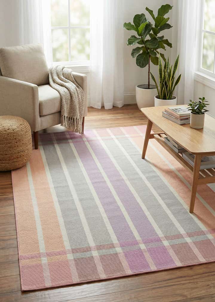 4' x 6' Easy-Clean Striped Indoor / Outdoor Rug