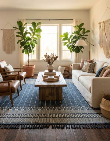 9' x 12' Easy-Clean Eco Bohemian Indoor / Outdoor Rug