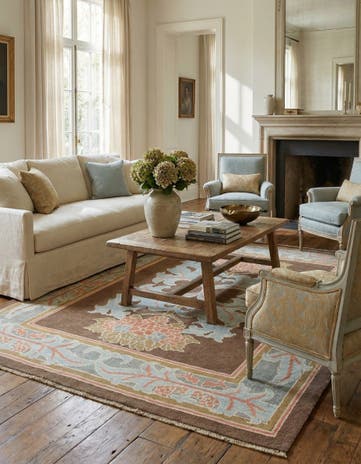 6' 4 x 8' 6 Hand Knotted Oushak Wool Rug