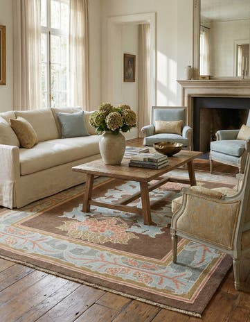 6' 4 x 8' 6 Hand Knotted Oushak Wool Rug