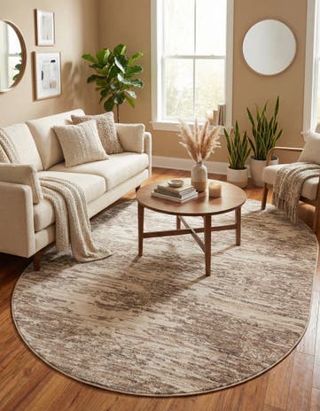 Brown Oasis Oval Rug