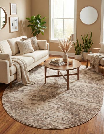 Brown Oasis Oval Rug