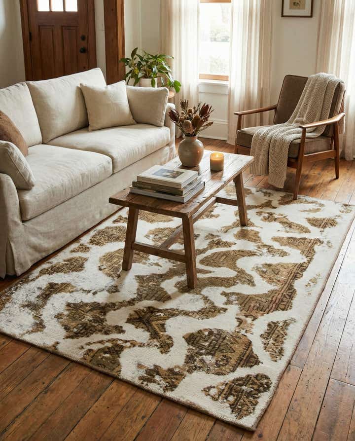 4' x 5' 3 Hand Knotted Ultra Vintage Persian Wool Rug
