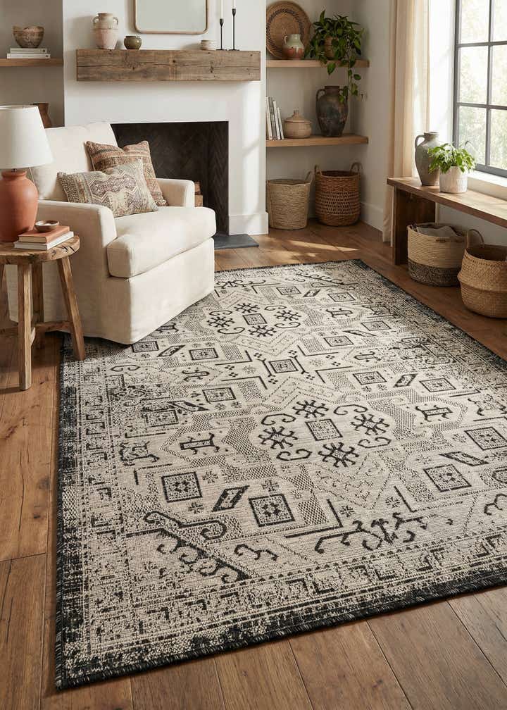 4' x 6' Easy-Clean Aztec Indoor / Outdoor Rug