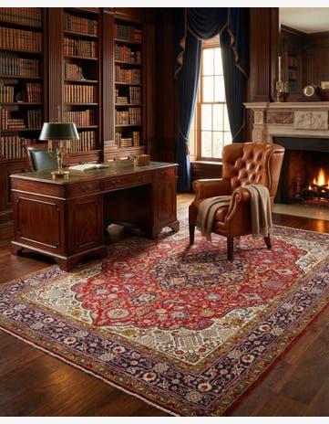 8' 2 x 11' 2 Hand Knotted Tabriz Persian Wool Rug