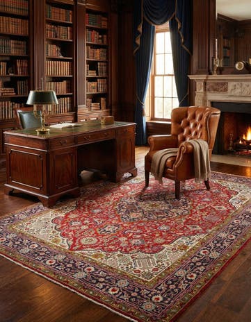 8' 2 x 11' 2 Hand Knotted Tabriz Persian Wool Rug