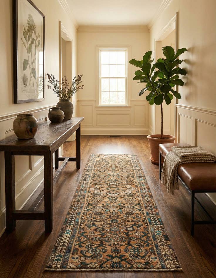 Detail image of 2' 4 x 8' 10 Hamedan Runner Rug