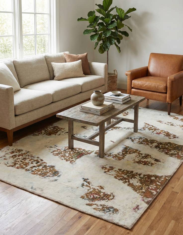 Detail image of 5' 4 x 7' 6  Hand Knotted Ultra Vintage Persian Wool Rug