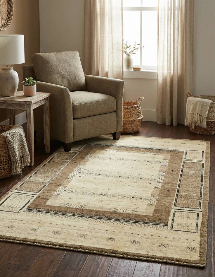 Detail image of 3' 10 x 6' 2  Hand Knotted Kashkuli Gabbeh Wool Rug