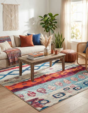 Washable Vivid Square Rug