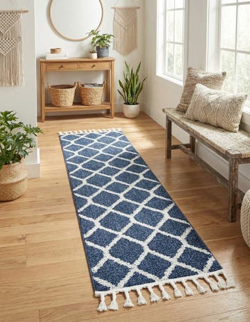 Blue Boho Runner Rug