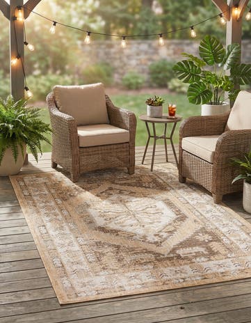 4' x 6' Easy-Clean Traditional Indoor / Outdoor Rug