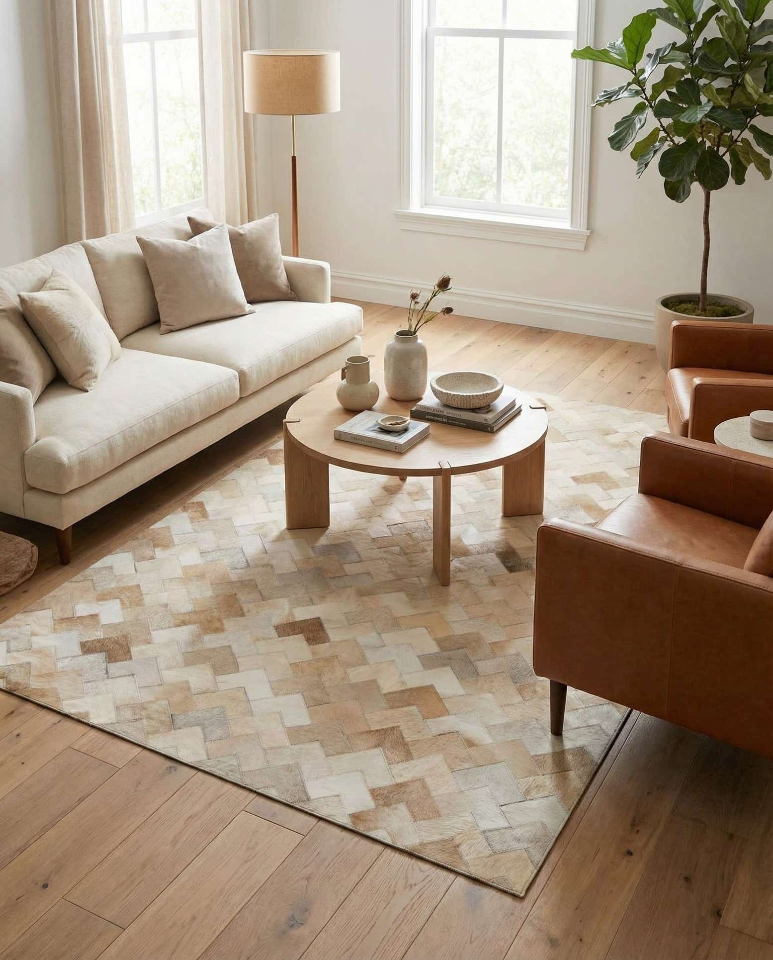 4' 1 x 6' Cowhide Stocks Rug