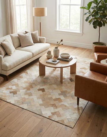 4' 1 x 6' Cowhide Stocks Rug