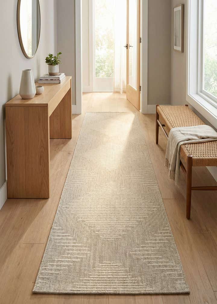 2' 7 x 12' Easy-Clean Modern Indoor / Outdoor Runner Rug