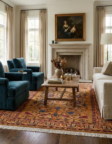5' 2 x 6' 9 Hand Knotted Ziegler Wool Rug