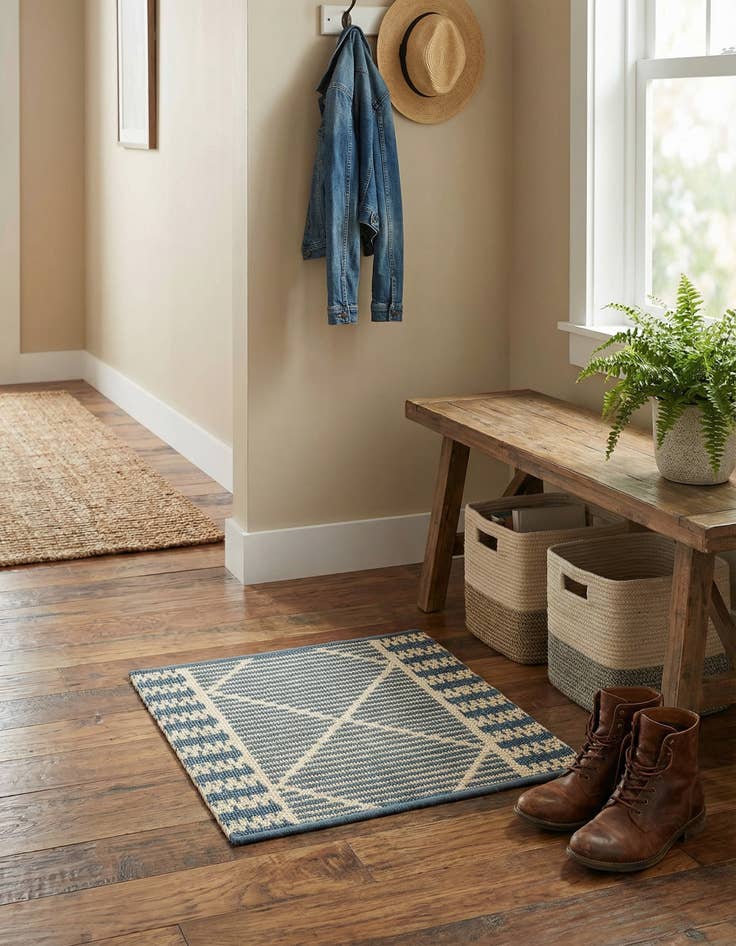 Detail image of  1' 4 x 1' 4  Washable Lattice Indoor / Outdoor Sample Rug