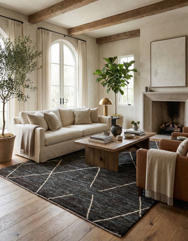 Detail image of 5' 4 x 8' 10  Hand Knotted Moroccan Wool Rug