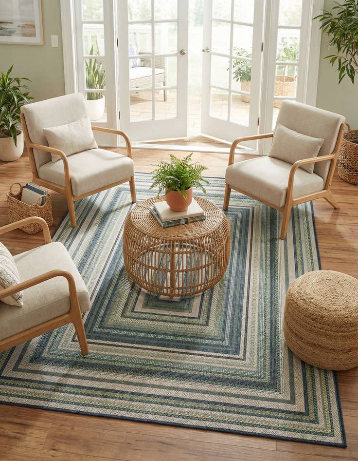 Detail image of 5' 3 x 7' 7  Washable Baja Indoor / Outdoor Rug