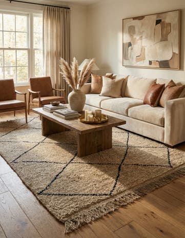5' 4 x 7' 8 Hand Knotted Moroccan Wool Rug