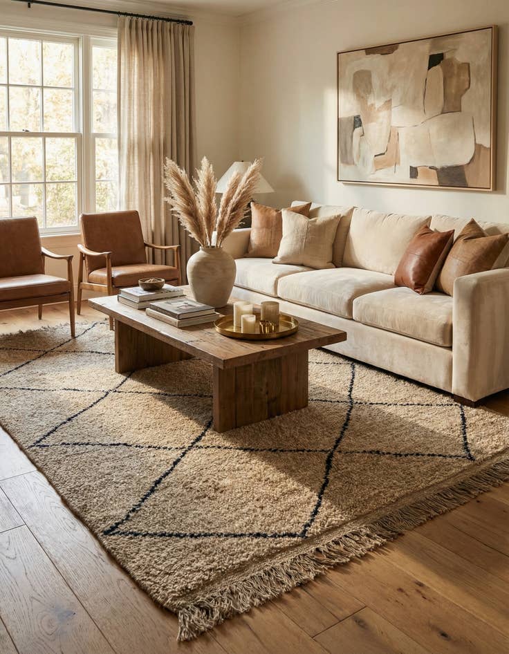 Detail image of 5' 4 x 7' 8  Hand Knotted Moroccan Wool Rug