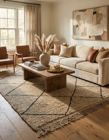 5' 4 x 7' 8 Hand Knotted Moroccan Wool Rug