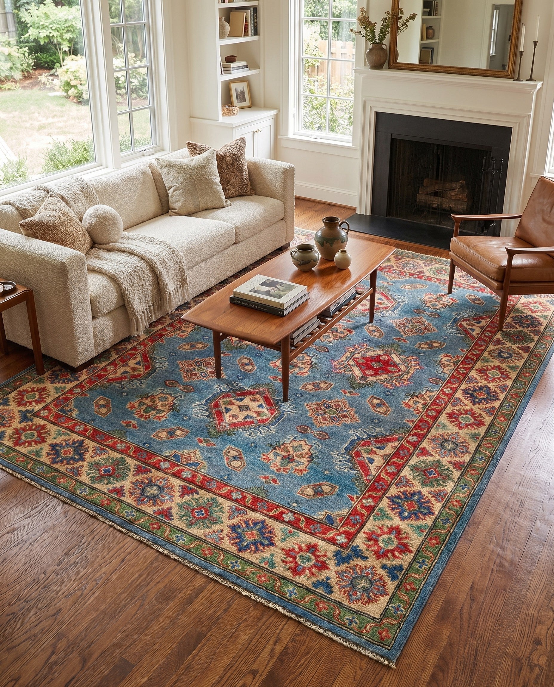 5' 7 x 7' 9 Hand Knotted Kazak Rug