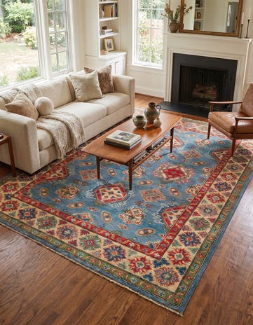 5' 7 x 7' 9 Hand Knotted Kazak Rug