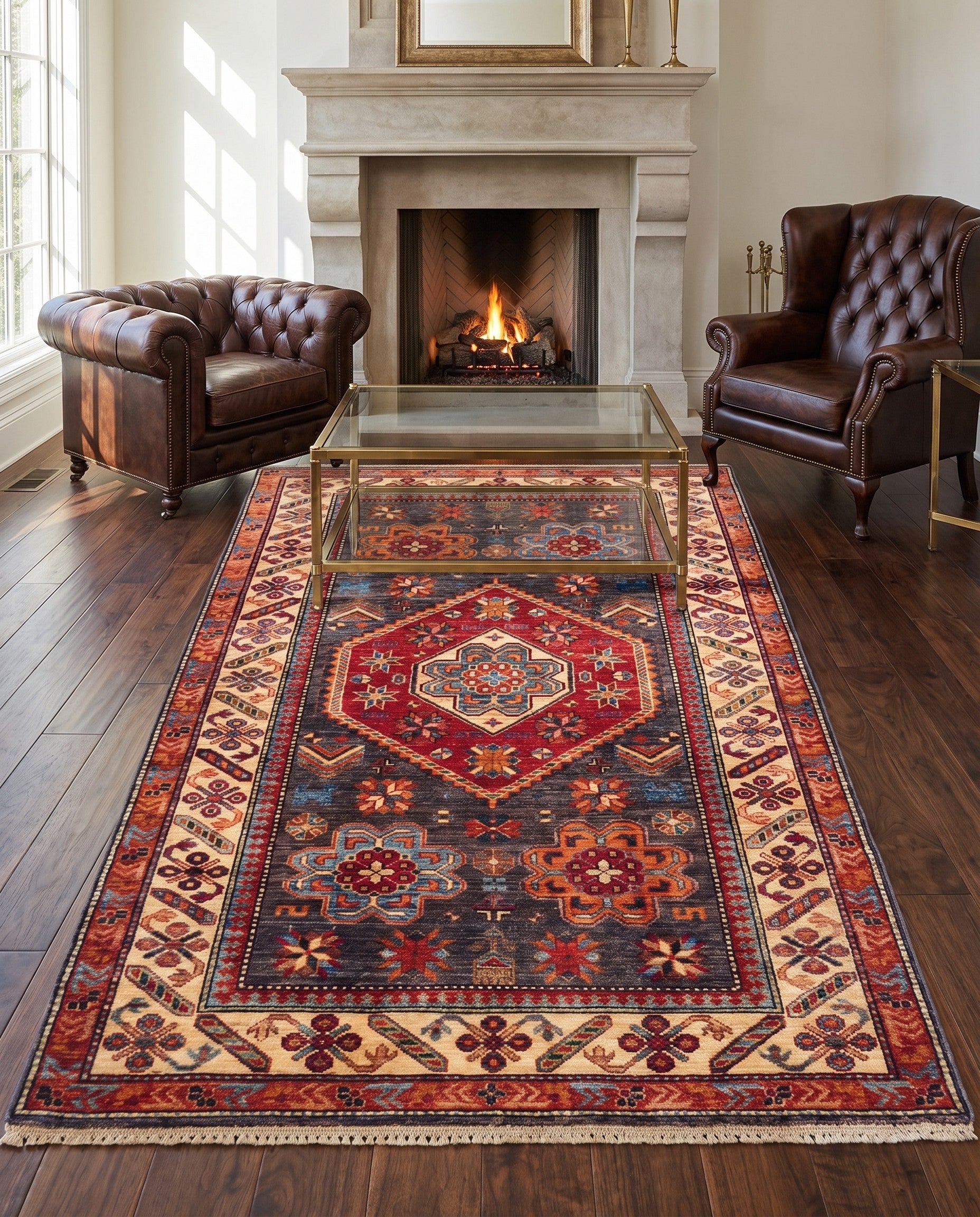 4' 1 x 6' 5 Hand Knotted Kazak Rug