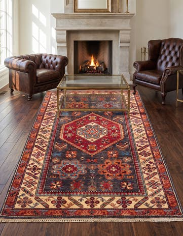 4' 1 x 6' 5 Hand Knotted Kazak Rug