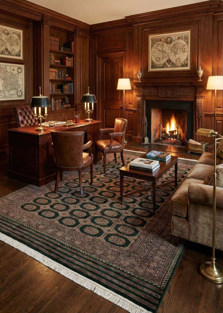 7' x 9' 4 Hand Knotted Bokhara Oriental Rug