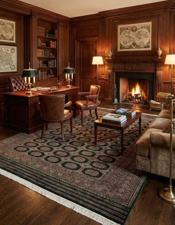 7' x 9' 4 Hand Knotted Bokhara Oriental Rug