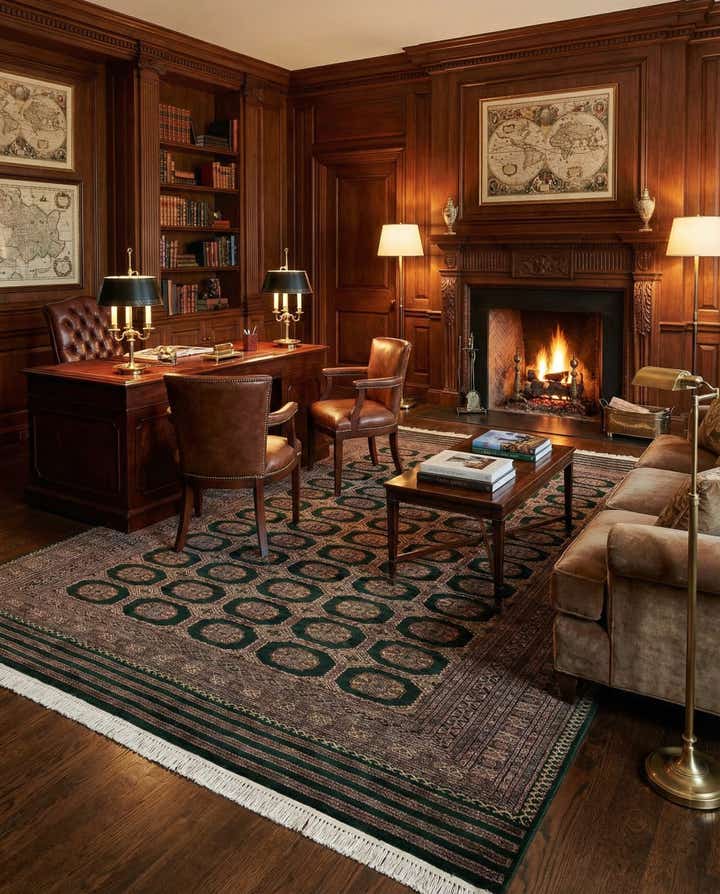 7' x 9' 4 Hand Knotted Bokhara Oriental Rug