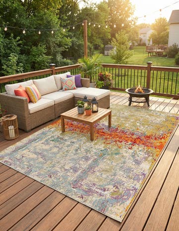 10' x 13' Easy-Clean Modern Indoor / Outdoor Rug
