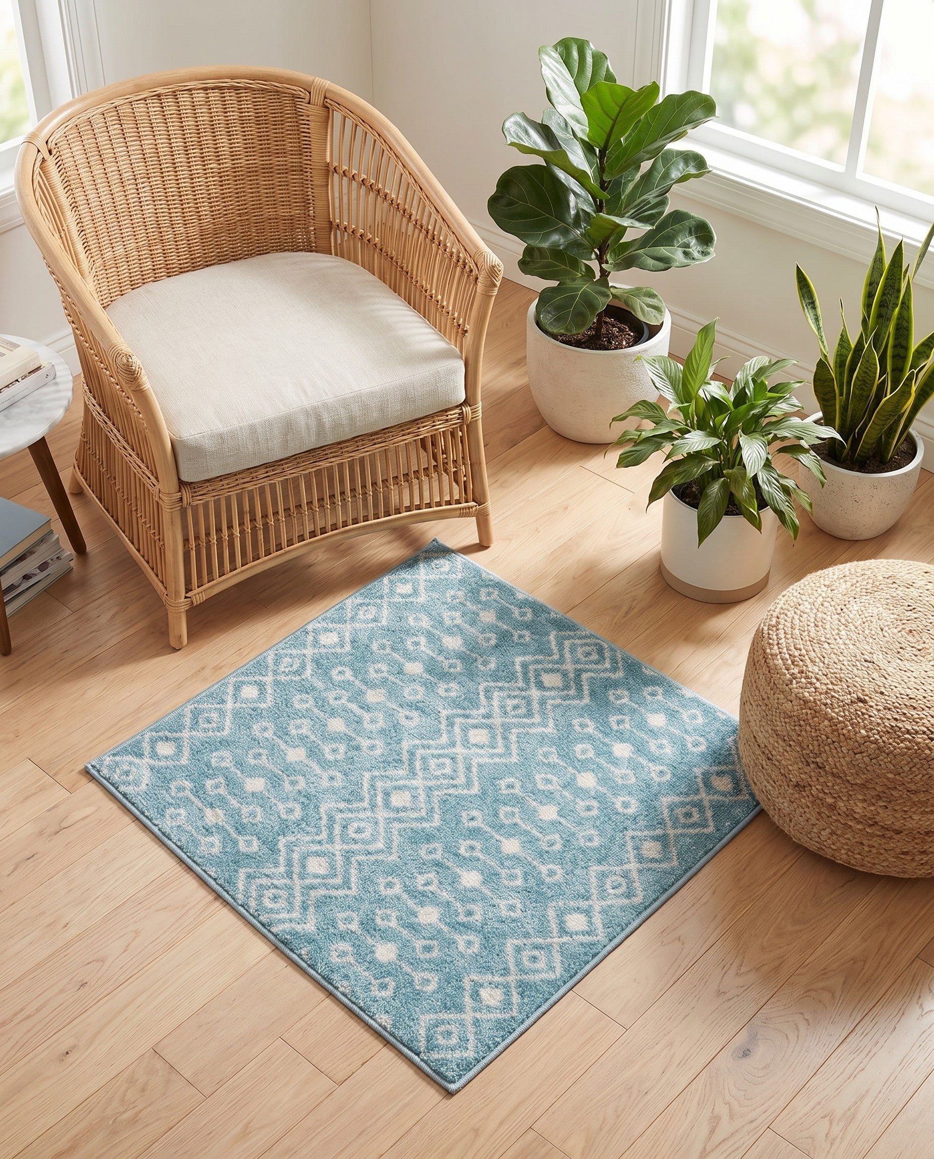 3' 3 x 3' 3 Moroccan Trellis Square Rug