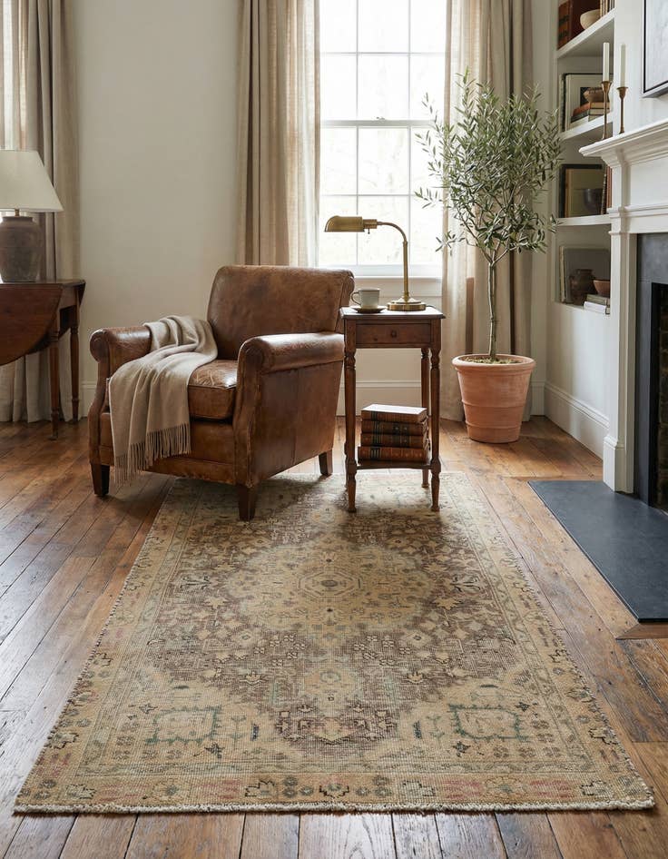 Detail image of 2' 9 x 4' 9  Hand Knotted Ultra Vintage Persian Wool Rug