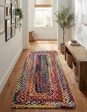 Handmade Braided Chindi Runner Rug