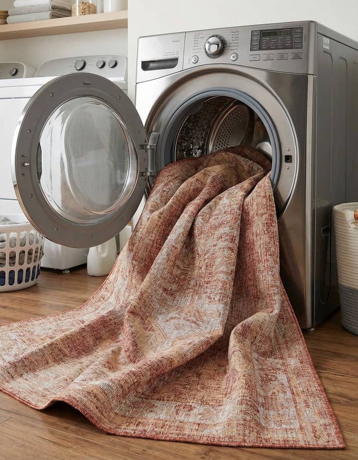 Detail image of  7' x 10'  Washable Traditional Indoor / Outdoor Rug