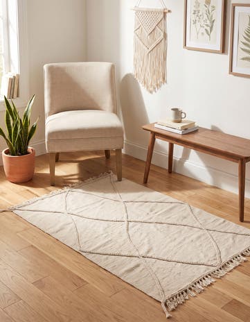 3' 4 x 5' 2 Hand Knotted Moroccan Wool Rug