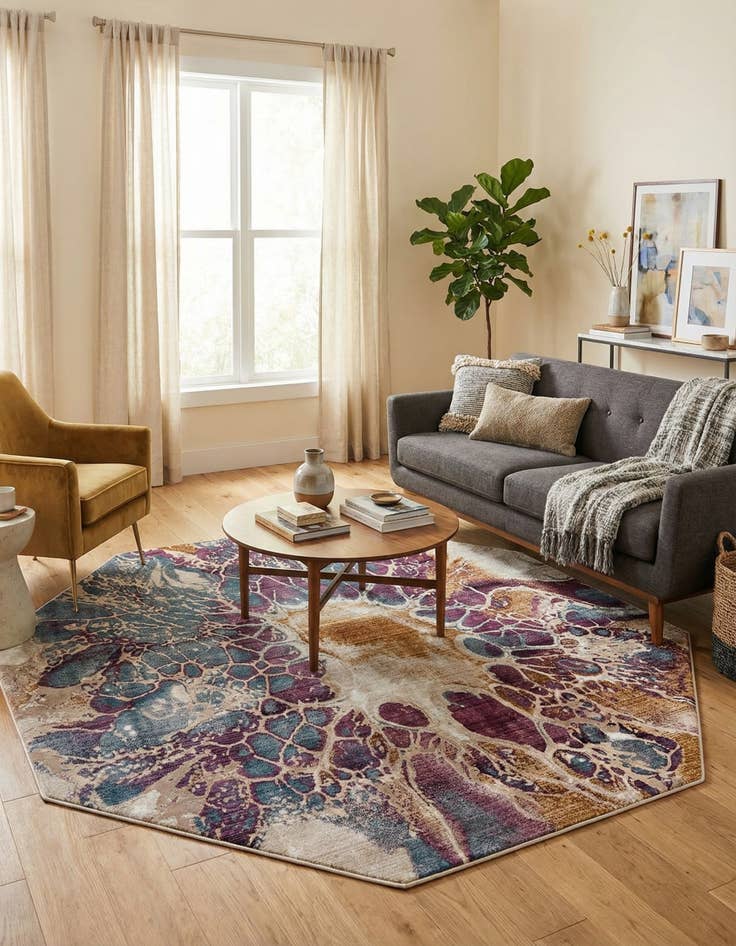 Detail image of 7' 10 x 7' 10 Deepa Octagon Rug