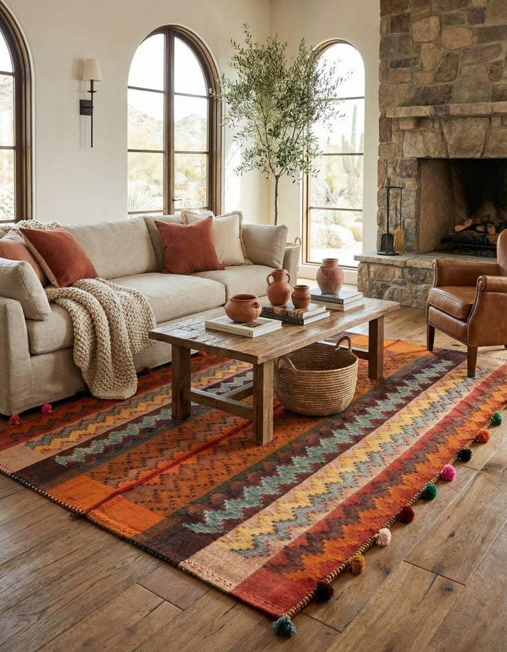 Detail image of 4' 10 x 6' 6 Jajim Rug