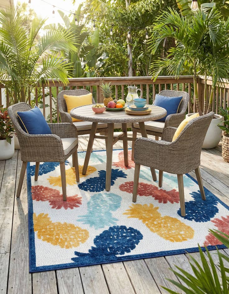 Detail image of 6' x 9'  Washable Belize Indoor / Outdoor Rug