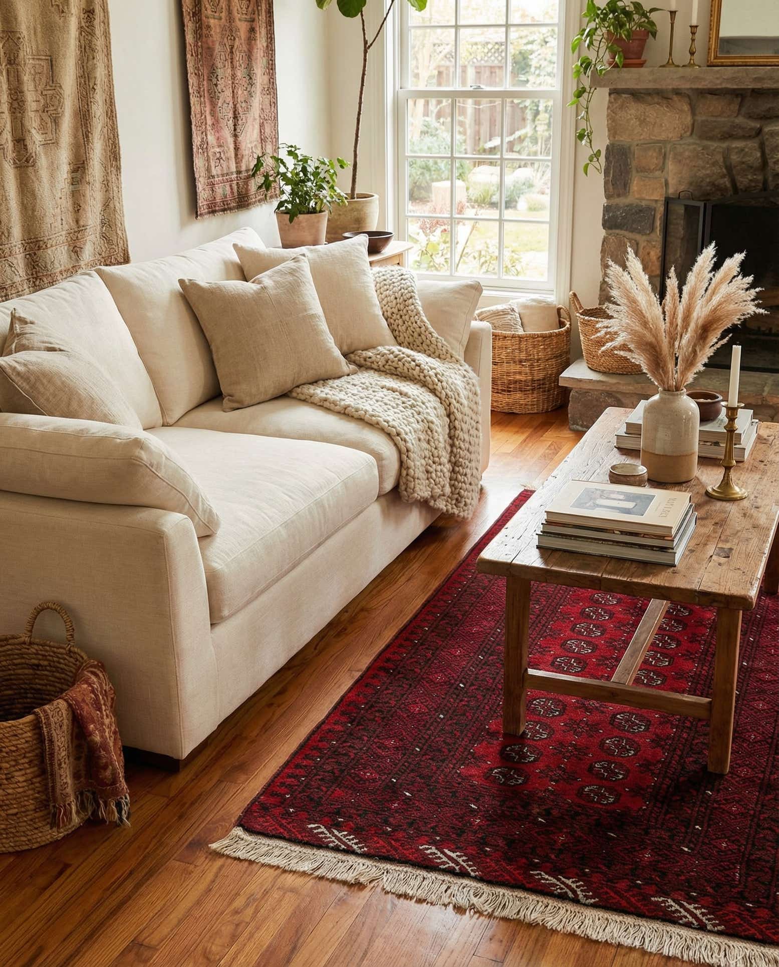 3' 3 x 6' 3 Hand Knotted Afghan Akhche Wool Rug