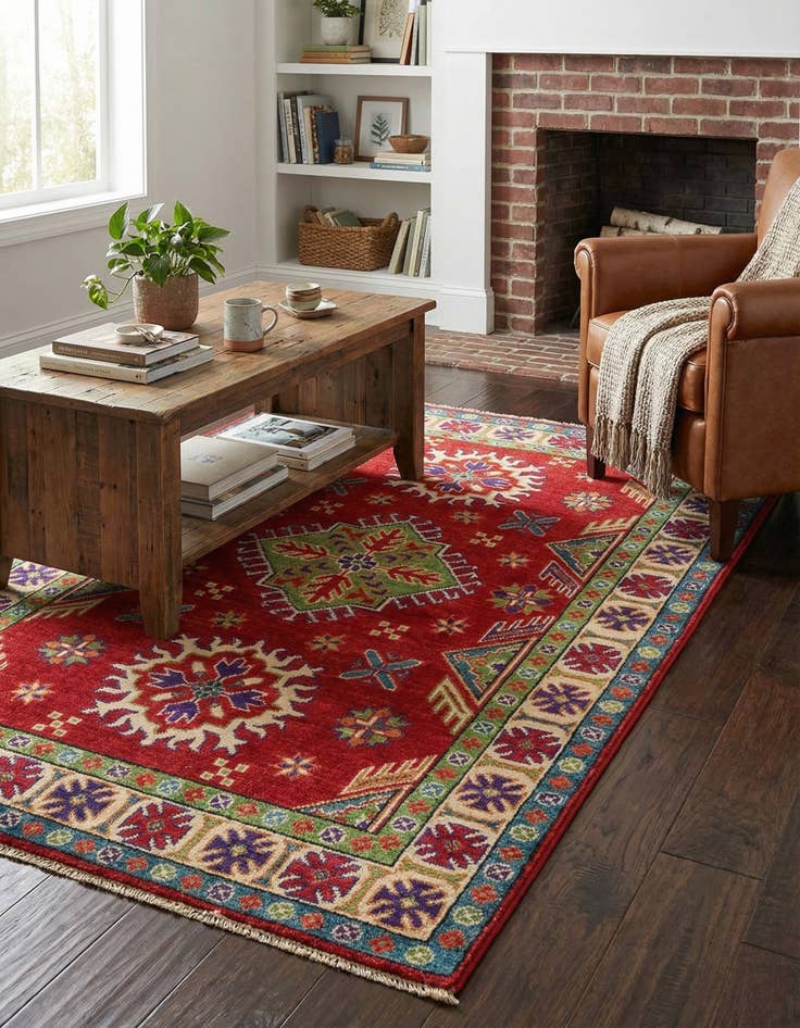 Detail image of 3' 3 x 5'  Hand Knotted Kazak Rug