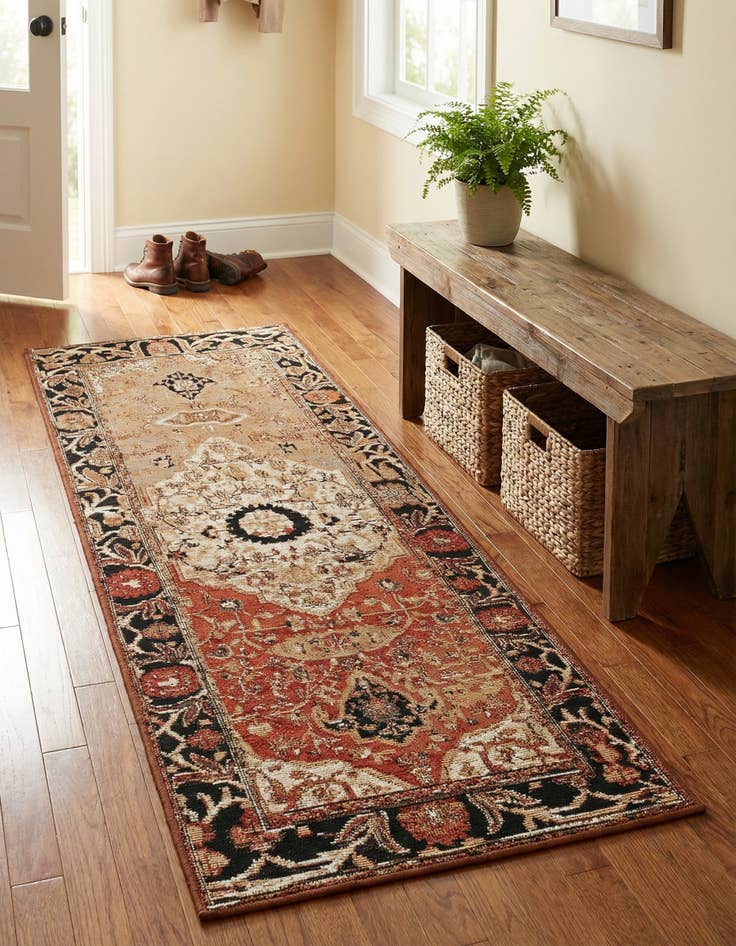 Detail image of 2' x 5'  Washable Traditional Indoor / Outdoor Runner Rug