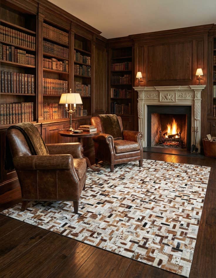 Detail image of 5' x 8' Cowhide Leather Rug