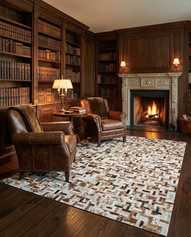 Detail image of 5' x 8' Cowhide Leather Rug