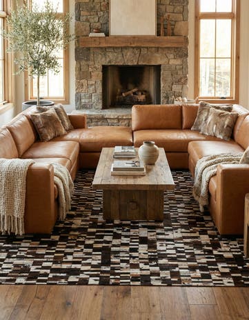 8' 1 x 9' 11 Cowhide - Patchwork Rug