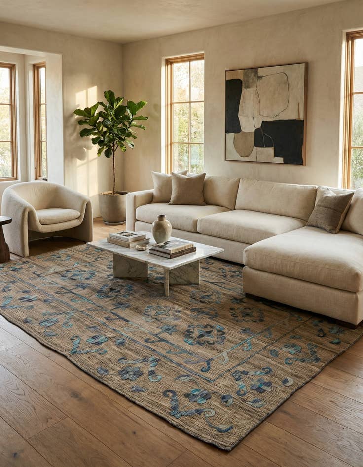 Detail image of 6' 7 x 8' 11  Hand Woven Kilim Modern Wool Rug